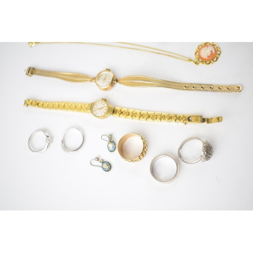 169 - A collection of costume jewellery to include rings and necklaces, together with a silver ring and a ... 