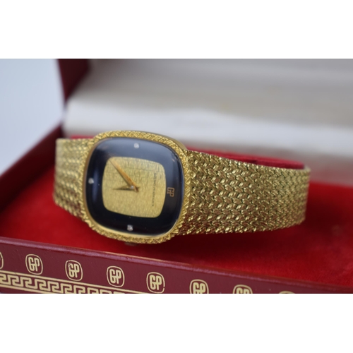 171 - Girard-Perregaux gents gold plated watch & bracelet, with warranty dated 1982, 32mm, original sticke... 