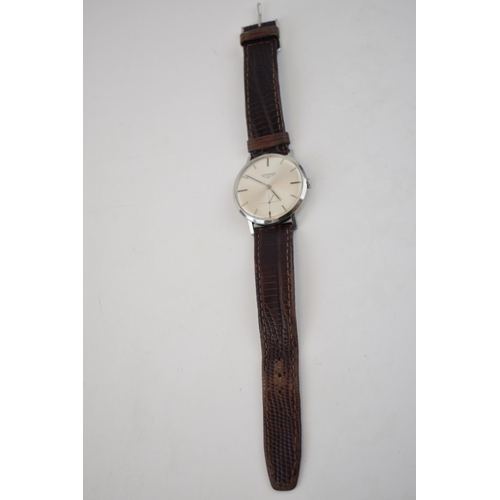 172 - Gentleman's vintage Longines wrist watch, comprising a round dial with applied baton markers and sub... 