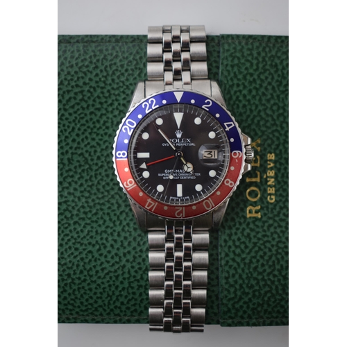 176 - Rolex Oyster Perpetual GMT-Master stainless steel gentleman's wristwatch, reference no. 1675, serial... 