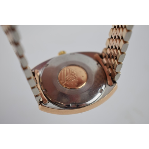 179A - Gentleman's vintage Omega Automatic Chronometer date  wrist watch, pink gold capped case and strap c... 