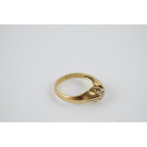 198 - 9ct gold gentleman's ring set with single diamond, circa 0.5ct, 3.2 grams, size Q.