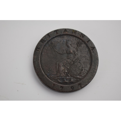 23 - George III Cartwheel Tuppence / Two Pence coin 1797. 41mm diameter.