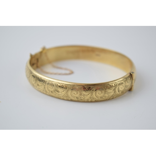 275 - 9ct solid gold bangle by liberty, a high quality piece fully UK hallmarked for Birmingham 1986, weig... 