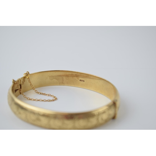 275 - 9ct solid gold bangle by liberty, a high quality piece fully UK hallmarked for Birmingham 1986, weig... 