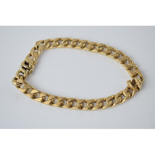 276 - 9ct gold curb link bracelet, weight 21g, 20.5cm.