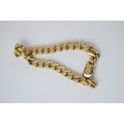 276 - 9ct gold curb link bracelet, weight 21g, 20.5cm.