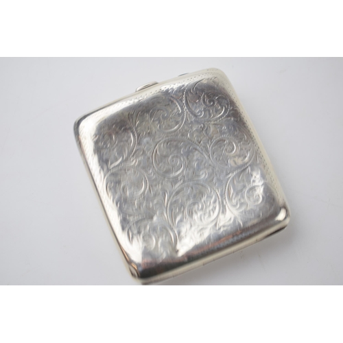 78 - Silver cigarette case with transfer decoration featuring a hunting scene, Birmingham 1918, 111.2 gra... 