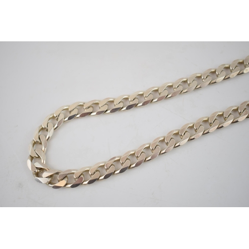 89 - Boxed silver curb link chain with lobster claw clasp marked 925 Italy. Length 51cm / 20