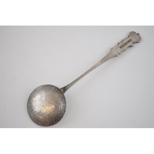 90 - Silver Russia Ruble 1725 Спб Katharina coin in the form of spoon with lion design to handle. Fully h... 