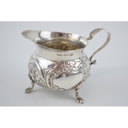 139 - Victorian small silver ornate cream jug Sheffield 1898, 58.2 grams.