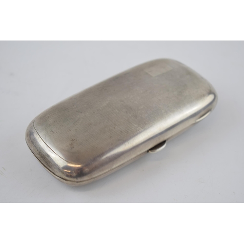 144 - Victorian silver cigar case, vacant cartouche, Birmingham 1898, 115.8 grams,  engineered decoration.