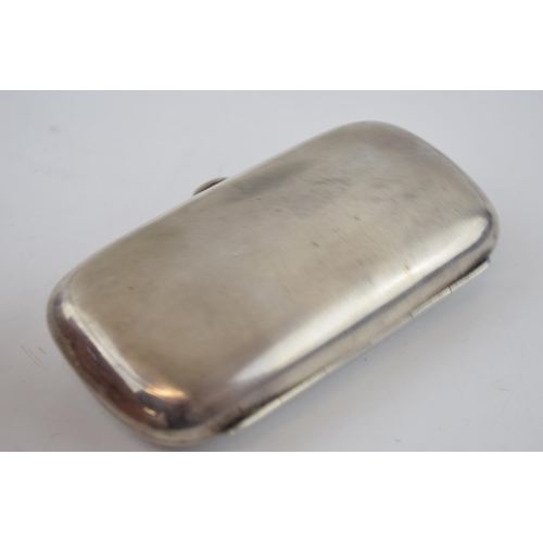 144 - Victorian silver cigar case, vacant cartouche, Birmingham 1898, 115.8 grams,  engineered decoration.