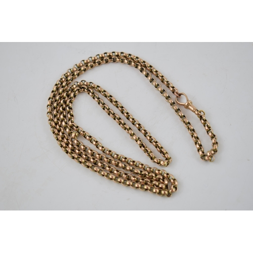 351 - 9ct gold belcher link chain, swivel fastener, 20.7 grams, 99cm long.