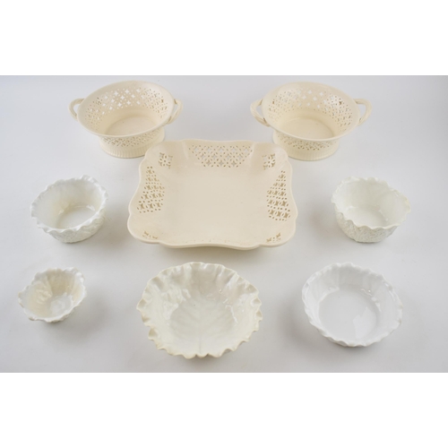 101 - A collection of ceramics to include Copeland Spode white cabbage leaf bowls, 3