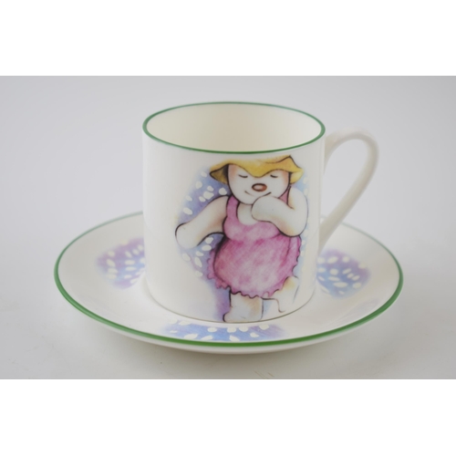 155 - Royal Doulton prototype Snowman cup and saucer, with prototype backstamp to base of each (2).