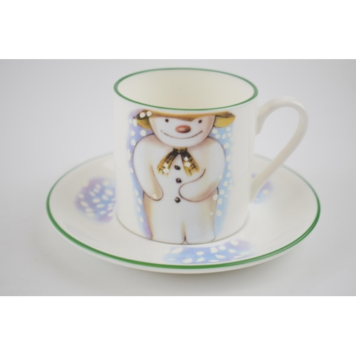 156 - Royal Doulton prototype Snowman cup and saucer, with prototype backstamp to base of each (2).