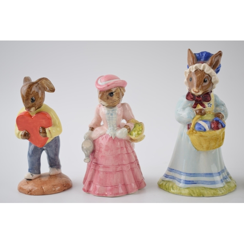 160 - Boxed Royal Doulton Bunnykins to include Sweetheart, Mary Mary, Stopwatch, Mrs Bunnykins at the East... 