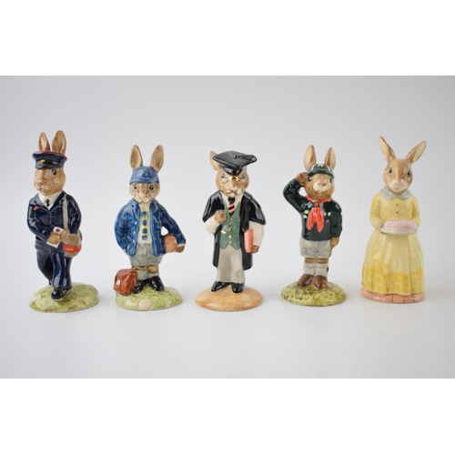 161 - Boxed Royal Doulton Bunnykins to include Postman, Schoolboy, 60th Anniversary, Be Prepared and Schoo... 