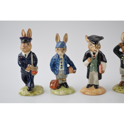 161 - Boxed Royal Doulton Bunnykins to include Postman, Schoolboy, 60th Anniversary, Be Prepared and Schoo... 