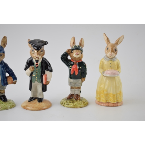 161 - Boxed Royal Doulton Bunnykins to include Postman, Schoolboy, 60th Anniversary, Be Prepared and Schoo... 