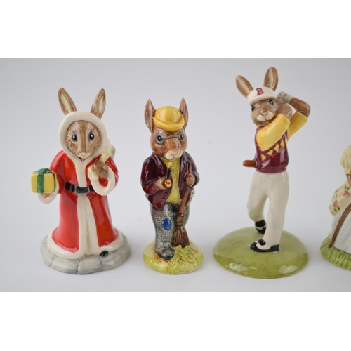 162 - Boxed Royal Doulton Bunnykins to include  Golfer, Father Christmas (limited edition), Little Bo Peep... 