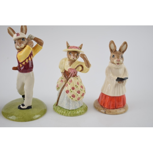 162 - Boxed Royal Doulton Bunnykins to include  Golfer, Father Christmas (limited edition), Little Bo Peep... 