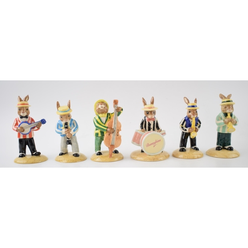 164 - Boxed Royal Doulton Bunnykins figures from the Jazz Band Collection to include the Clarinet Player D... 