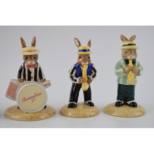 164 - Boxed Royal Doulton Bunnykins figures from the Jazz Band Collection to include the Clarinet Player D... 