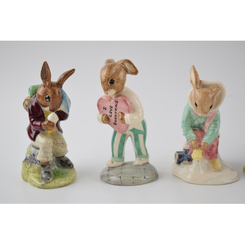 167 - Boxed Royal Doulton Bunnykins to include Sweetheart - limited edition, Billie, Clean Sweep, Girl Ska... 