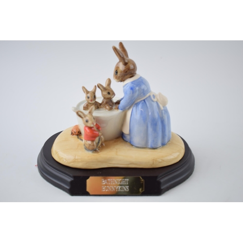 172 - Boxed Royal Doulton Bunnykins Bath Night DB241, limited edition with base / certificate.