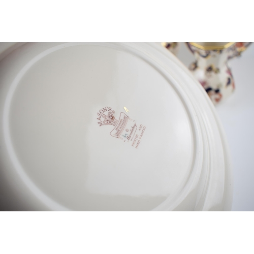26 - Masons Ironstone in the Blue Mandalay pattern to include 3 27cm diameter dinner plates, a large two ... 