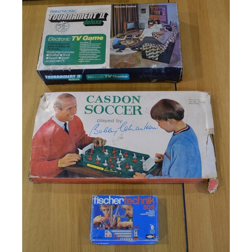 451 - A collection of vintage toys c1970s to include Prinztronic Tournament II, Casdon Soccer and Fischer ... 