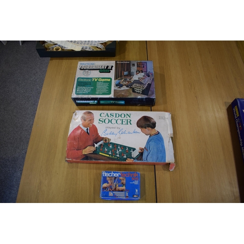 451 - A collection of vintage toys c1970s to include Prinztronic Tournament II, Casdon Soccer and Fischer ... 