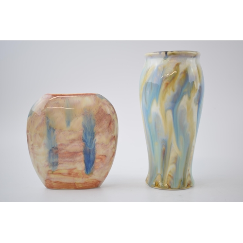 107 - Anita Harris Art Pottery vases in Stoneware glaze, one being a trial, 18cm tall, signed by Peter (2)... 