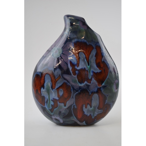 111 - Anita Harris Art Pottery abstract vase, decorated with a floral scene, 22cm tall, signed by Anita.