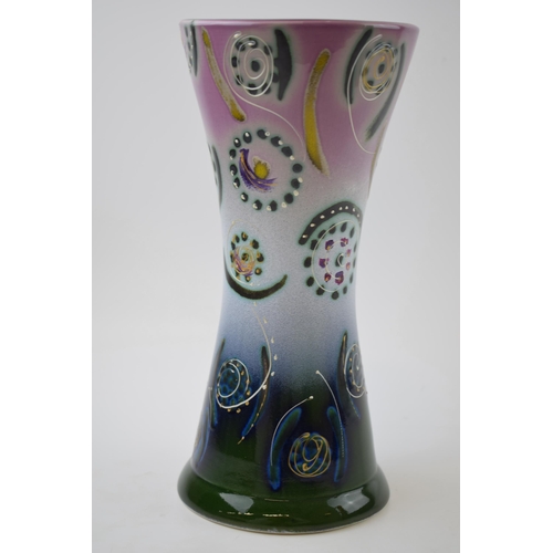 117 - Early Anita Harris Art Pottery vase, decorated with an abstract design, 25cm tall, signed by Anita.