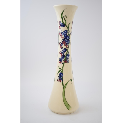 118 - Moorcroft Pottery Bluebell Harmony 365/12 tall vase, red dot, 31.5cm tall.