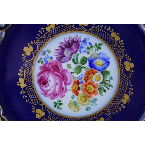 126 - Meissen late 19th / early 20th century cabinet plate with pierced decoration, with floral sprays wit... 