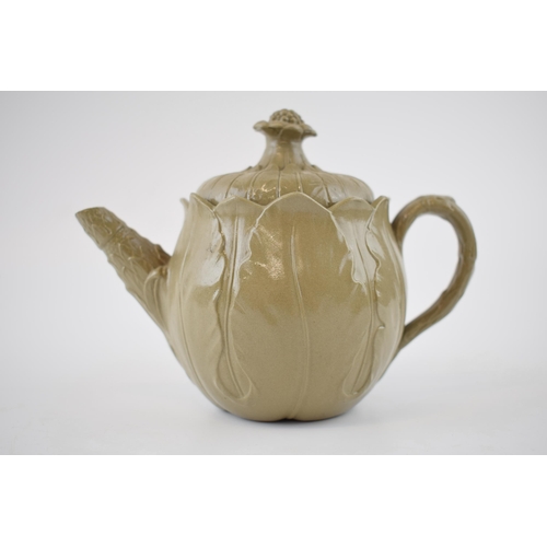 130 - Wedgwood cabbage teapot in grey stoneware style glaze, circa late 18th / early 19th century.