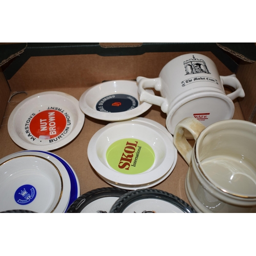 140 - Wade advertising ware to include ash trays such as Skol, Marston's Nut Brown, a blue dish for North ... 