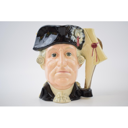 175 - Large Royal Doulton double sided character jug George III / George Washington D6749.