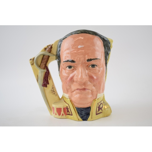 176 - Large Royal Doulton double sided character jug Davy Crockett / Antonio De Lopez De Santa Anna D6729.