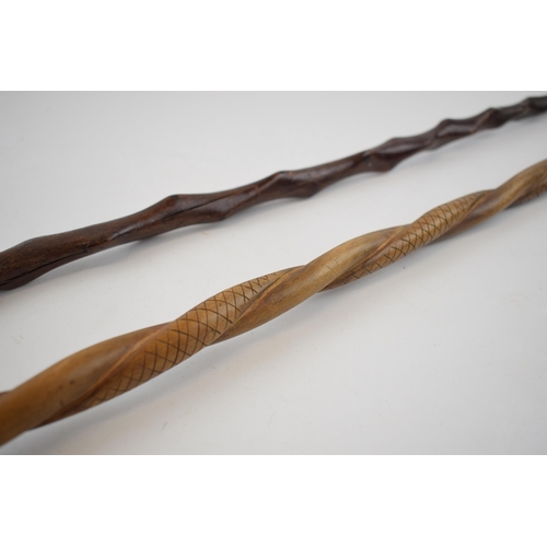 473 - A hand-carved stick of swagger stick length (69cm) bearing the inscription 'Oulton Park 1940' and cu... 