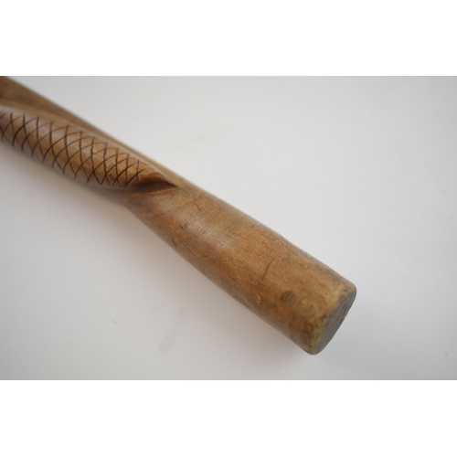 473 - A hand-carved stick of swagger stick length (69cm) bearing the inscription 'Oulton Park 1940' and cu... 