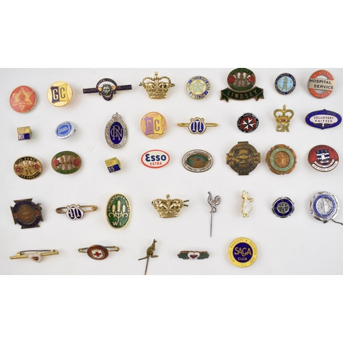 483 - A good collection of vintage enamel badges of nursing interest, Women's Institute, Air Raid Welfare,... 