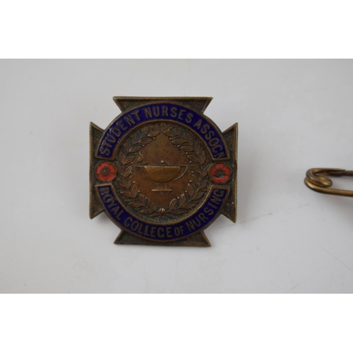 483 - A good collection of vintage enamel badges of nursing interest, Women's Institute, Air Raid Welfare,... 