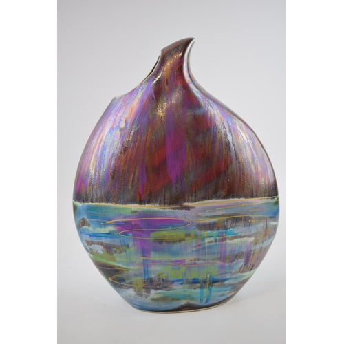 78 - Anita Harris Art Pottery large teardrop vase, decorated with a Kingfisher in deep lustre colours, 31... 