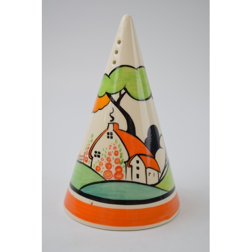 89 - Marie Graves 1/1 conical sugar shaker in the Old Farmhouse pattern, 13cm tall.