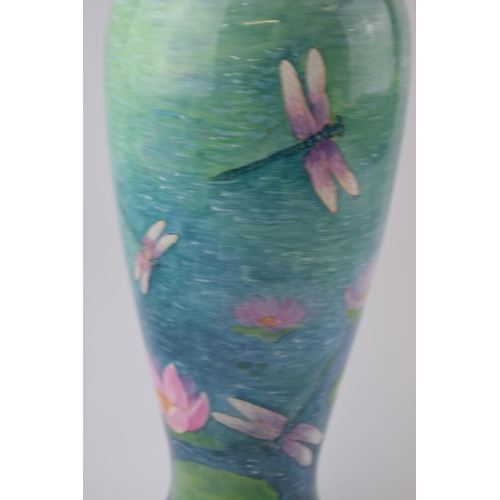 90 - Marie Graves 1/1 large vase in the Lily Pond pattern, 40cm tall.